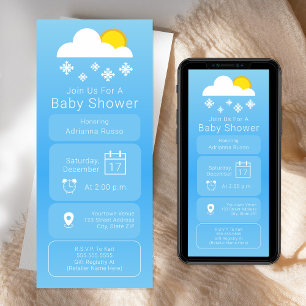 Invitación Aplicación de pronóstico del tiempo Nieve Neutral