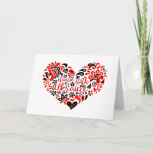 Invitación Apoyar a Ucrania con letras y corazón