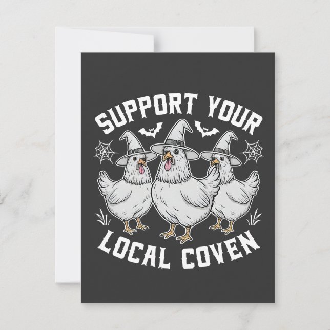 Invitación Apoye su Rooster local Halloween Spooky (Anverso)