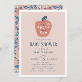 Invitación Apple de mi Chica Rosa de los Ojos Baby Shower