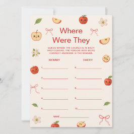 Invitación Apple de mi ojo Baby Shower dónde estaban jugando