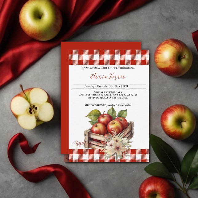 Invitación Apple de mi ojo Red Orchard Baby Shower (Subido por el creador)
