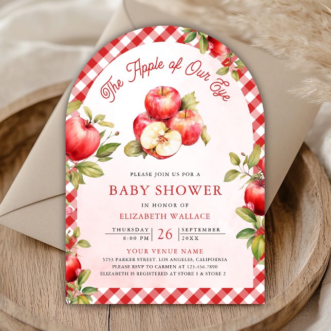 Invitación Apple De Nuestro Arco Ojo Código QR Baby Shower (Subido por el creador)