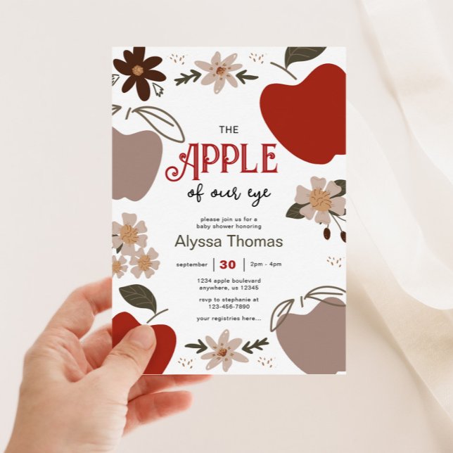 Invitación Apple de nuestro Baby Shower con temas de Apple Ey (Subido por el creador)