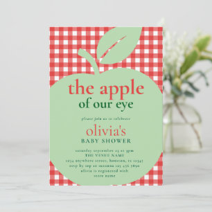 Invitación Apple de nuestro Baby Shower Rojo Eye Green