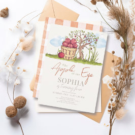 Invitación Apple de nuestro cumpleaños de cesta de ojos y árb