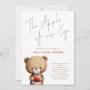 Invitación Apple de nuestro Eye Teddy Bear Baby Shower