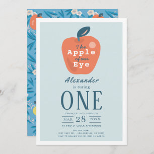 Invitación Apple de nuestro oftalmólogo azul primer cumpleaño