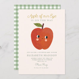 Invitación Apple de nuestro ojo lindo Apple Baby Shower Invit