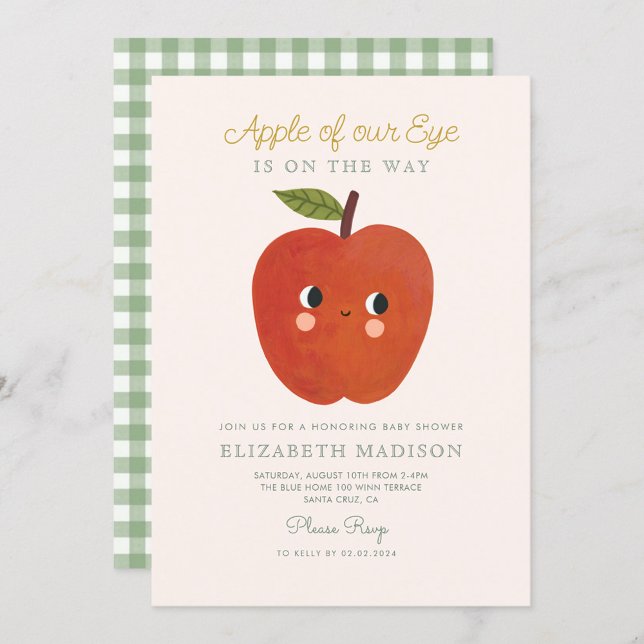 Invitación Apple de nuestro ojo lindo Apple Baby Shower Invit (Subido por el creador)