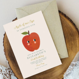 Invitación Apple de nuestro ojo lindo Apple primer cumpleaños