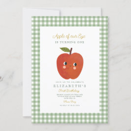 Invitación Apple de nuestro ojo lindo Apple primer cumpleaños