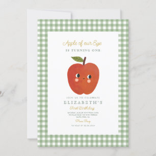 Invitación Apple de nuestro ojo lindo Apple primer cumpleaños