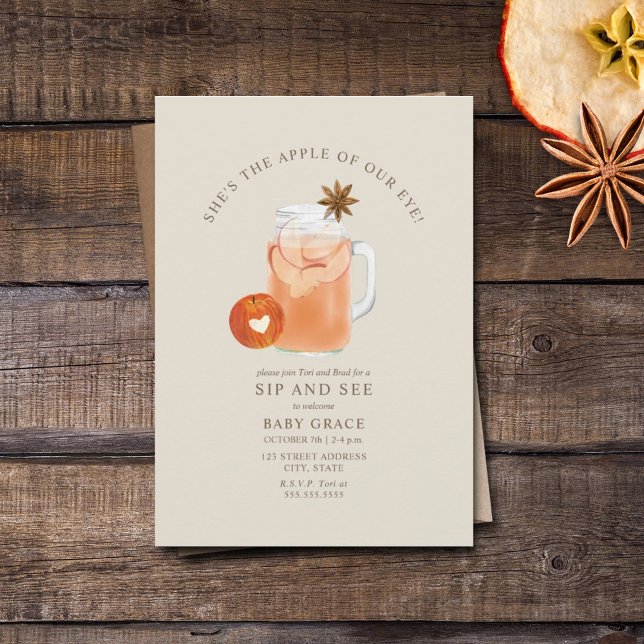 Invitación Apple De Nuestro Ojo Sip Y Ver Cider Mason Jar (Subido por el creador)