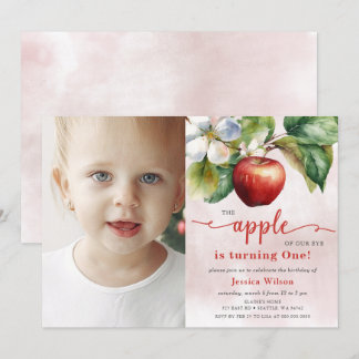 Invitación Apple de Our Eye Photo First Birday