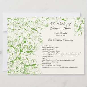 Invitación Apple Green Birds Swirl Order-Service