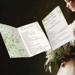 Invitación Apple Green Birds Swirl Order-Service