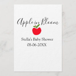 Invitación Apple in bloom baby shower red apple name date