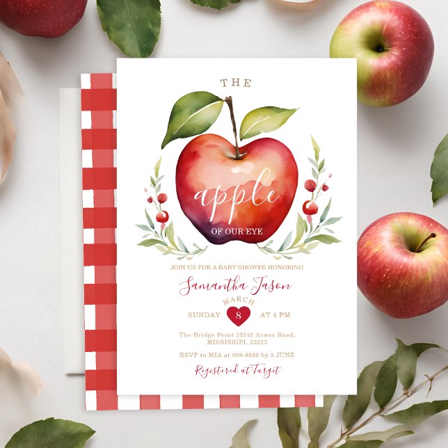 Invitación Apple of my Eye Baby Shower Invite (Subido por el creador)
