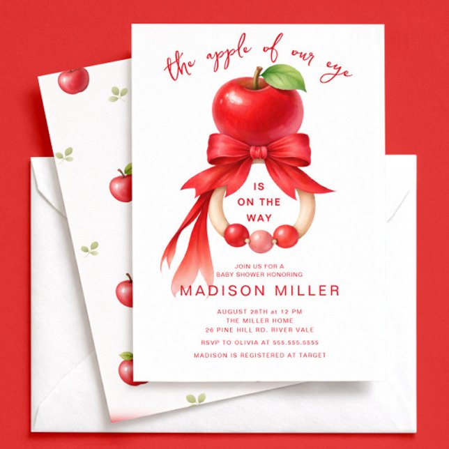 Invitación Apple of Our Eye Baby Shower Invitation (Subido por el creador)
