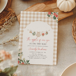 Invitación Apple of Our Eye Fall Gingham Baby Shower