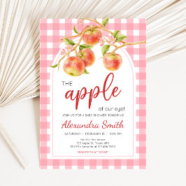 Invitación Apple of Our Eye Gingham Baby Shower