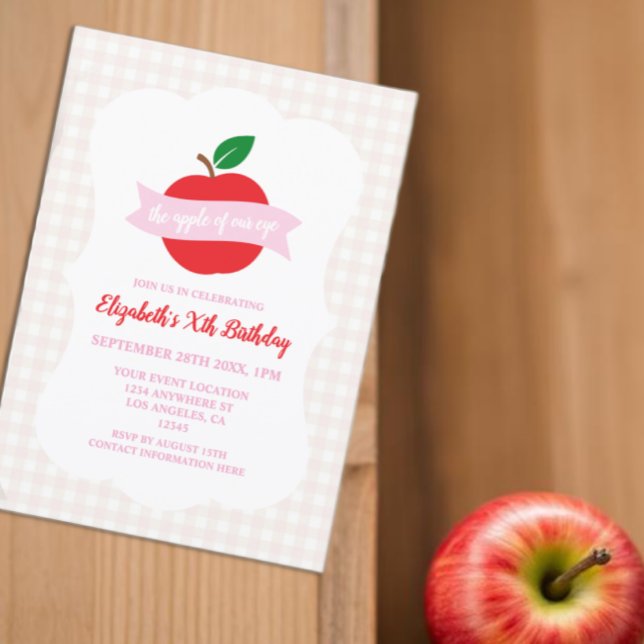 Invitación Apple Of Our Eye Girls Birthday (Subido por el creador)