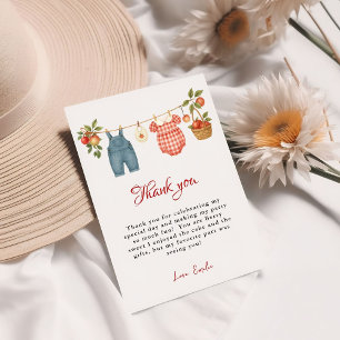 Invitación Apple of our eyes Fruit Baby Shower Gracias tarjet