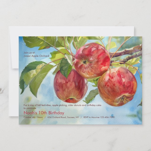 Invitación Apple Orchard (Anverso)
