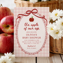 Invitación Apple Red Gingham cae en Baby Shower