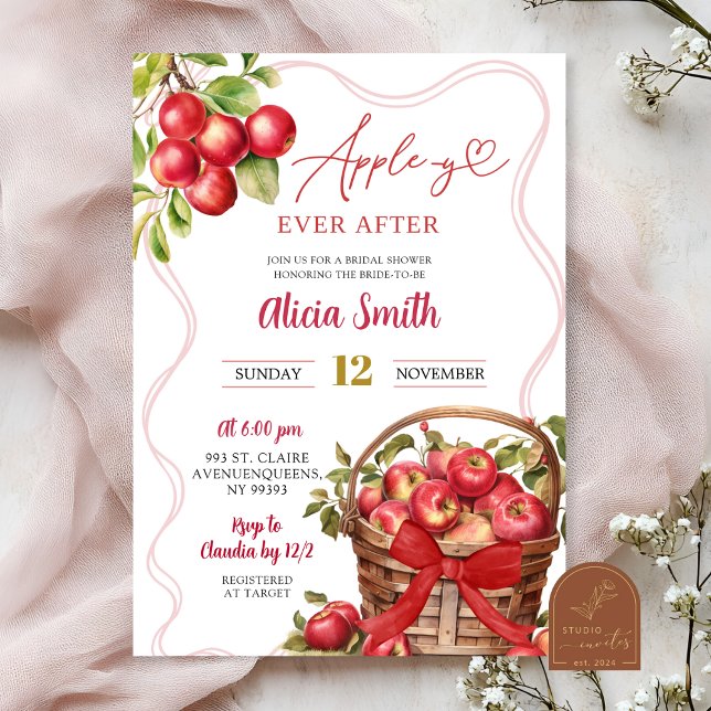 Invitación Apple Theme Red Gingham Bridal Shower (Subido por el creador)