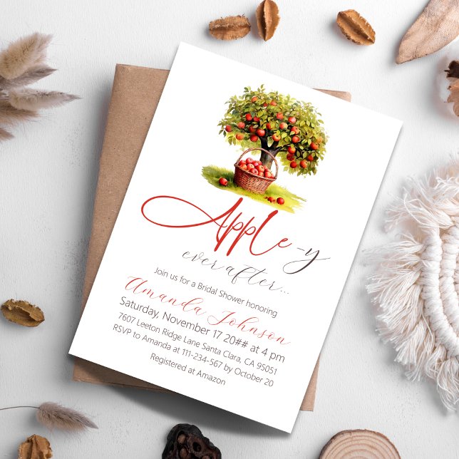 Invitación Apple-y siempre después de otoño ducha de novia (Subido por el creador)