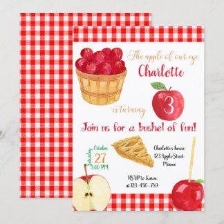 Invitación Apples Birthday Invitation, Fall Invitation