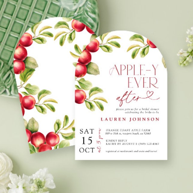 Invitación Appley Moderno Después De La Ducha Bridal De Apple (Subido por el creador)