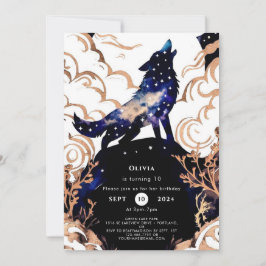 Invitación Apreciación Adorable Cumpleaños del Lobo