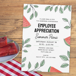 Invitación Apreciación de los empleados sandía picnic de vera