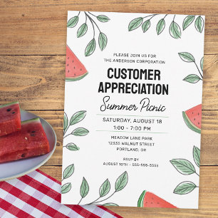 Invitación Apreciación del cliente sandía picnic de verano