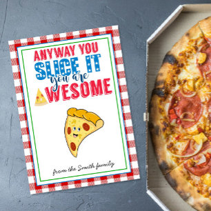 Invitación apreciación del maestro regalo de pizza tajada