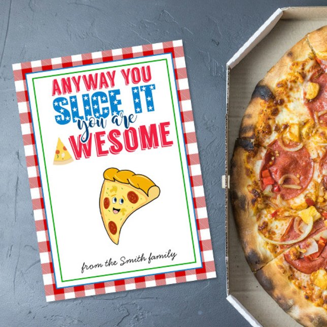 Invitación apreciación del maestro regalo de pizza tajada (Subido por el creador)
