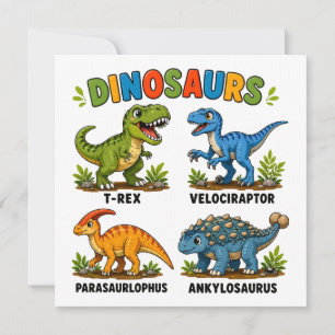 Invitación Aprendizaje de especies de dinosaurios para niños