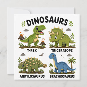 Invitación Aprendizaje de especies de dinosaurios para niños