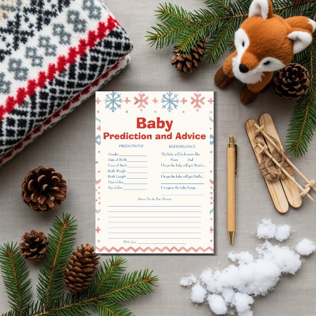 Invitación Après Bébé Baby Predictions & Advice Card (Après Bébé Baby Predictions & Advice Card)