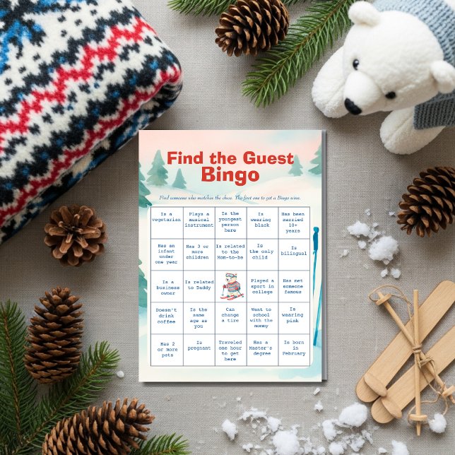 Invitación Après Bébé Find The Guest Bingo Card (Après Bébé Find The Guest Bingo Card)