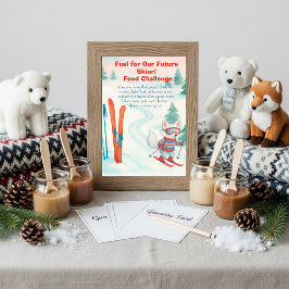 Invitación Après Bébé ski Baby Food Challenge Game Sign