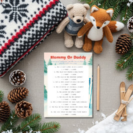 Invitación Après Bébé ski baby Guess Who Game card