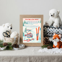 Invitación Après Bébé Ski Baby How Big Is Her Belly sign