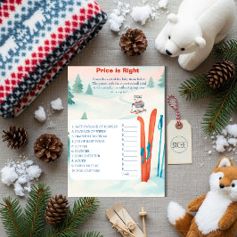 Invitación Après Bébé Ski Baby Price is Right Game card