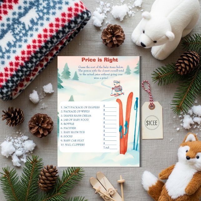 Invitación Après Bébé Ski Baby Price is Right Game card (Après Bébé Ski Baby Price is Right Game card)