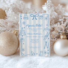 Invitación Après Bébé Winter Boy Registry QR Code Baby Shower