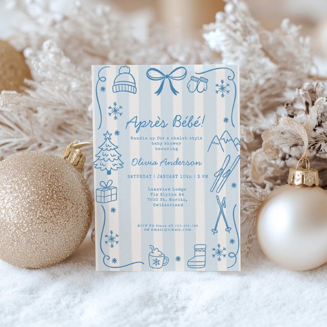 Invitación Après Bébé Winter Boy Registry QR Code Baby Shower (Subido por el creador)
